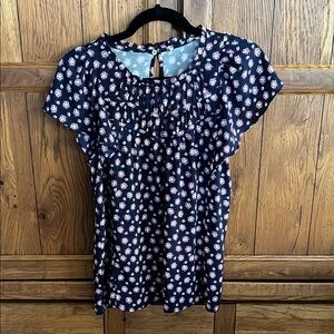 Floral Navy Blue Women's Top